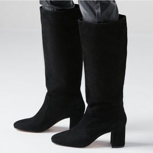 NEW Urban Outfitters Black Suede Clara Knee High Boot 6